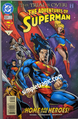 Adventures Of Superman #531 Comic Book Cover Art