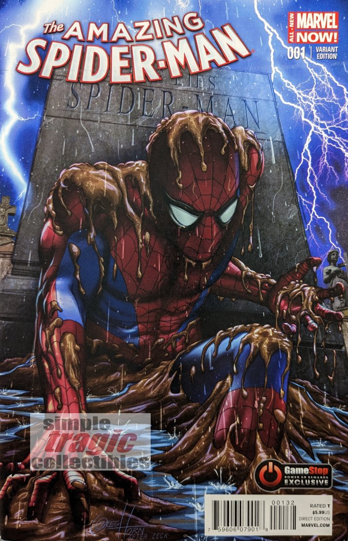 Amazing Spider-Man #1 GameStop Variant Comic Book Cover Art by Greg Horn