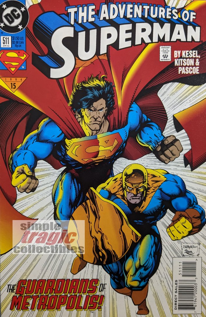 Adventures Of Superman #511 Comic Book Cover Art by Barry Kitson