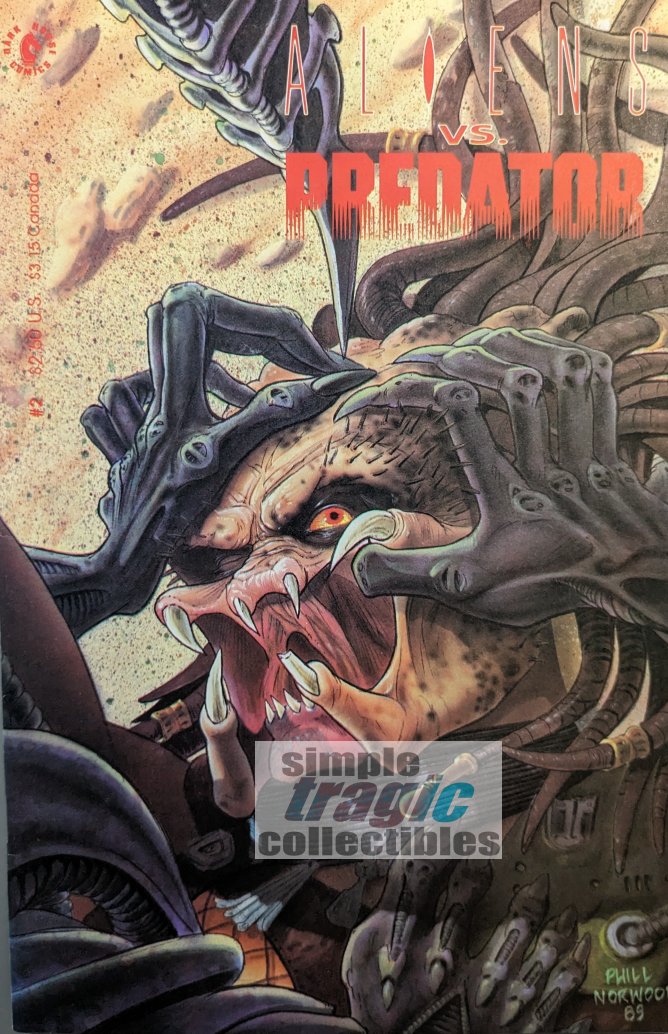 Aliens Vs. Predator #2 Comic Book Cover Art by Phil Norwood