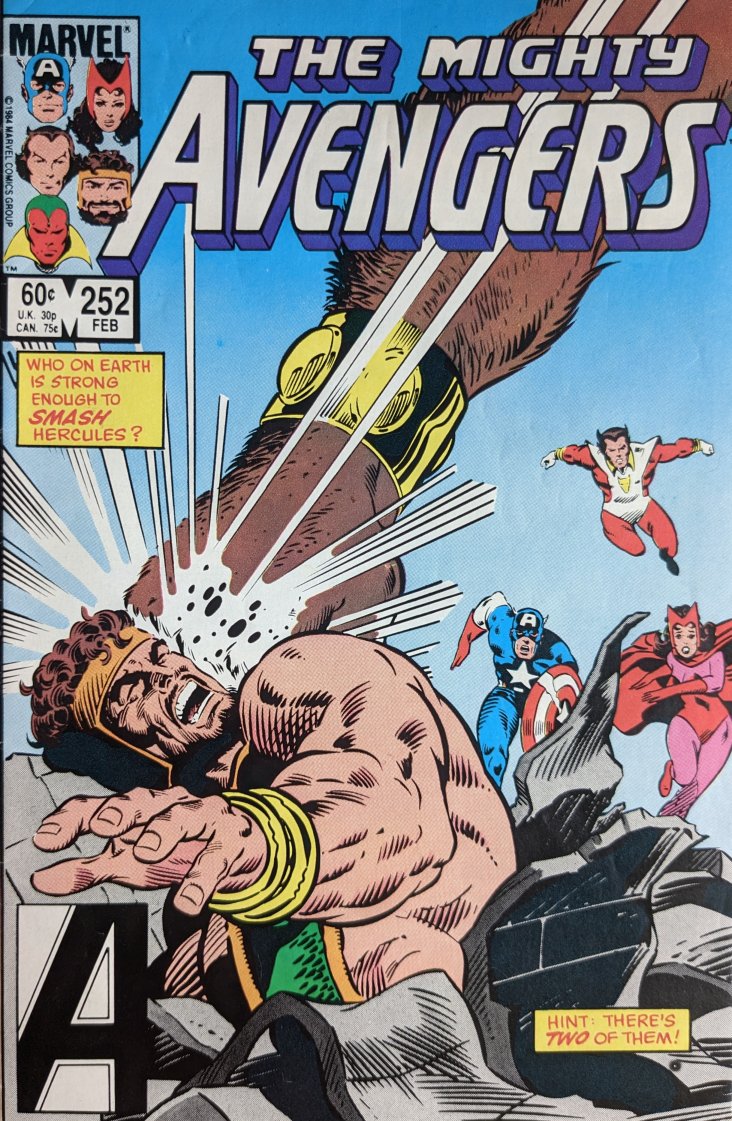 Avengers #252 Comic Book Cover Art by Bob Hall