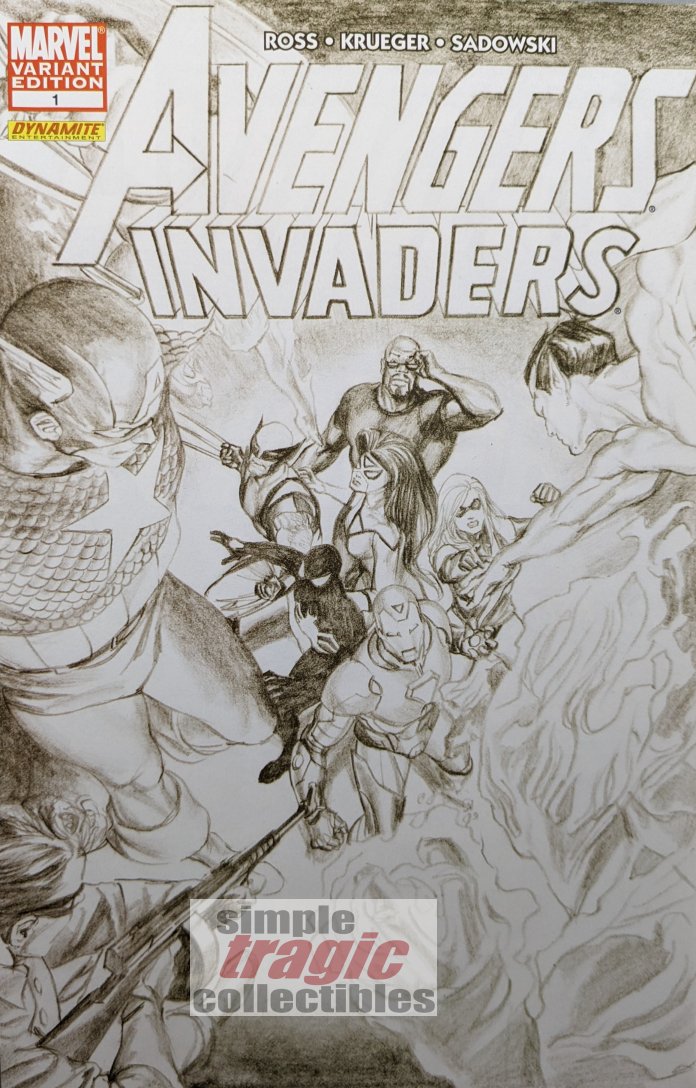 Avengers / Invaders #1 Comic Book Cover Art by Alex Ross