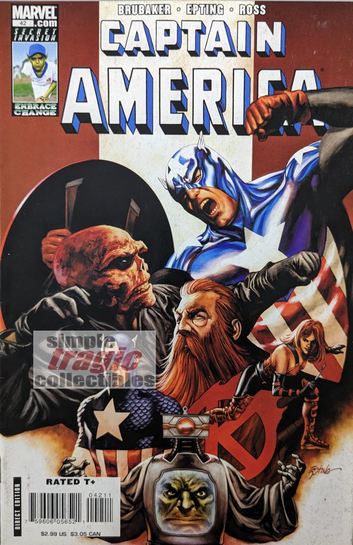 Captain America #42 Comic Book Cover Art by Steve Epting