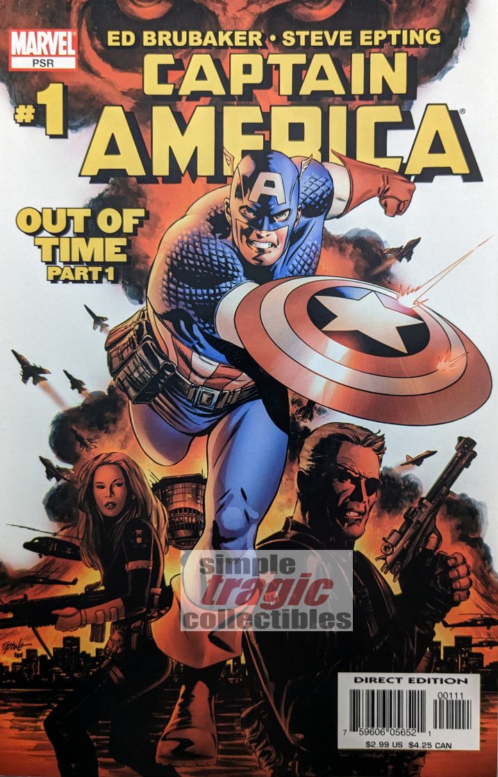 Captain America #1 Comic Book Cover Art by Steve Epting