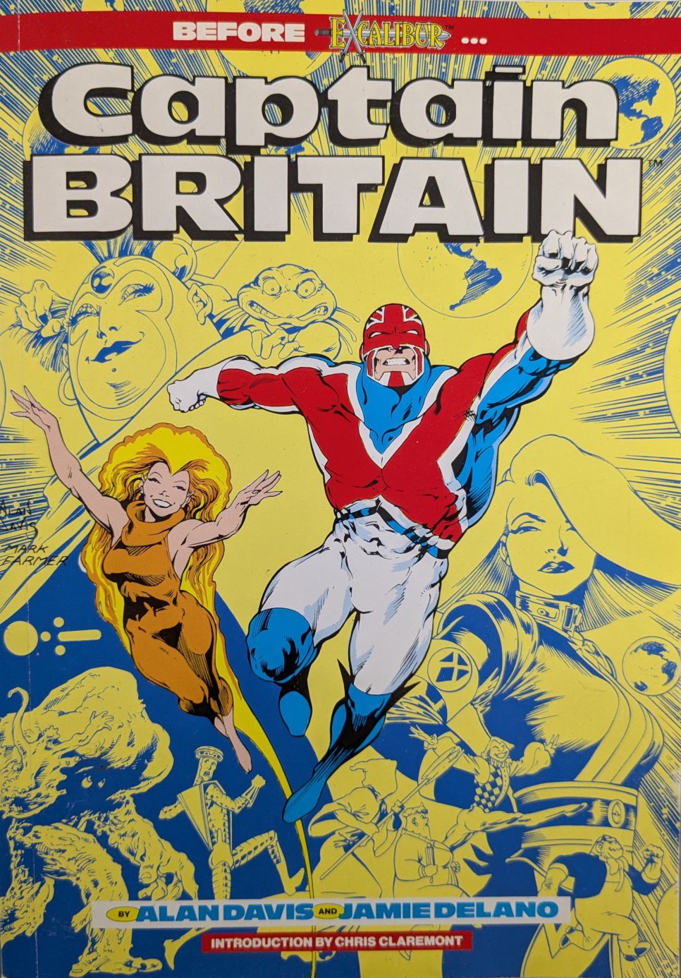 Captain Britain Trade Paperback Cover Art by Alan Davis