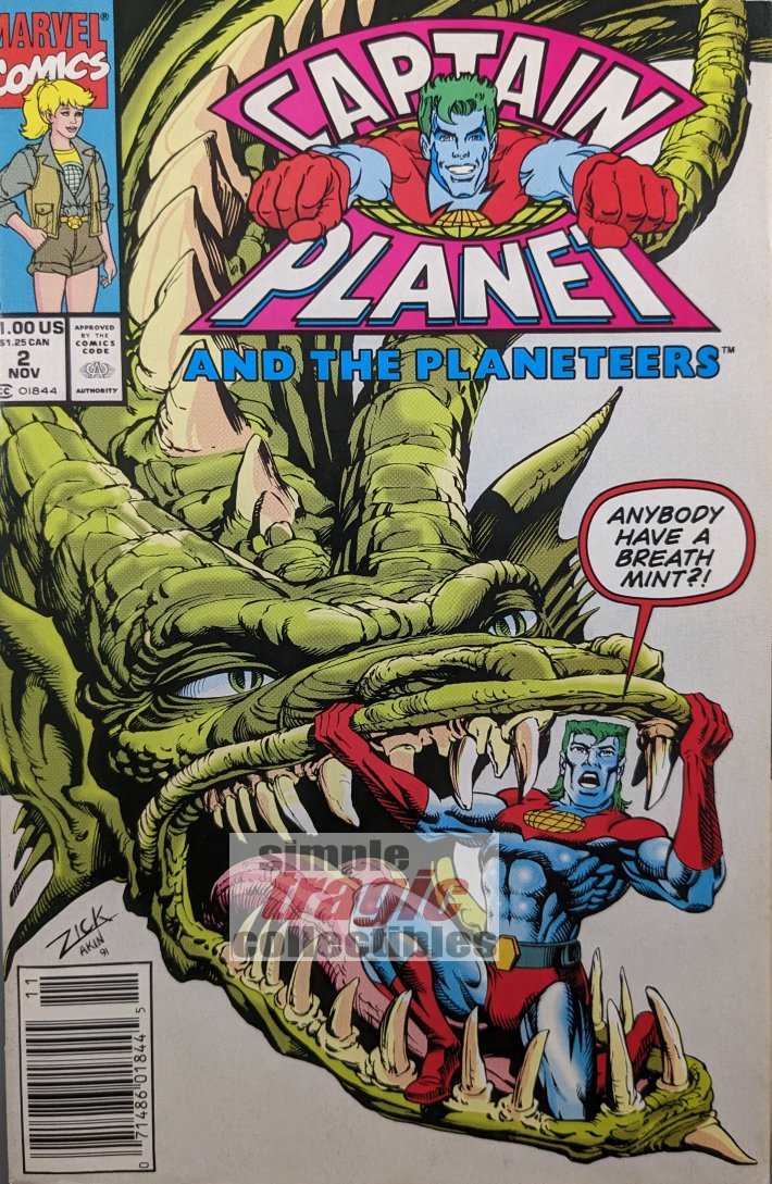 Captain Planet And The Planeteers #2 Comic Book Cover Art by Bruce Zick