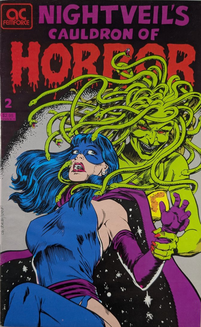 Nightveil;s Cauldron Of Horror #2 Comic Book Cover Art by Rik Levins