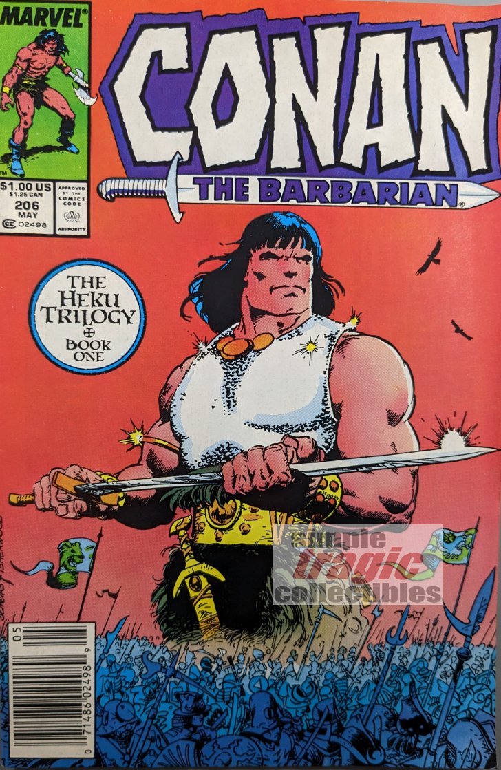 Conan The Barbarian #206 Comic Book Cover Art by Val Semeiks