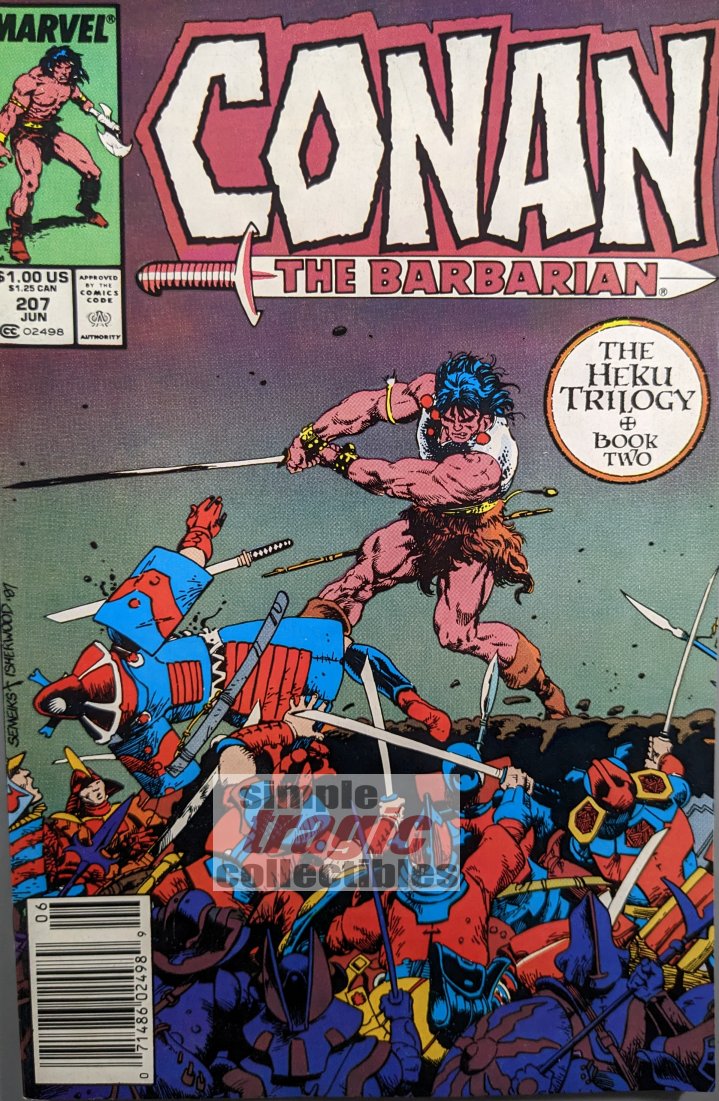Conan The Barbarian #207 Comic Book Cover Art by Val Semeiks