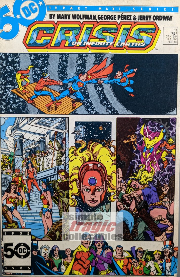 Crisis On Infinite Earths #11 Comic Book Cover Art by George Perez