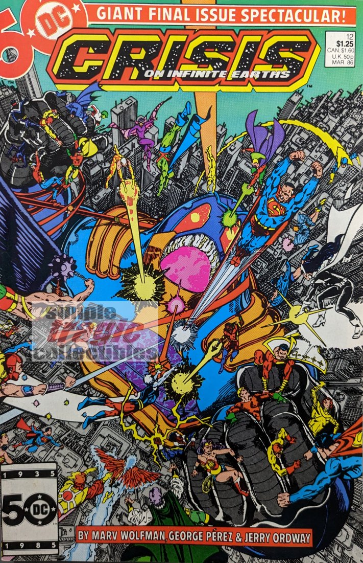 Crisis On Infinite Earths #12 Comic Book Cover Art by George Perez