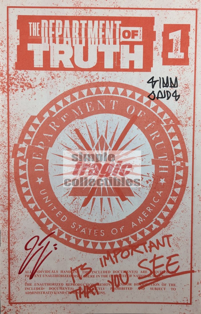 Department Of Truth #1 C2E2 Bootleg Exclusive Comic Book Cover Art