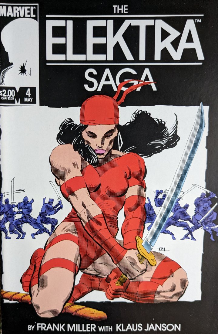 The Elektra Saga #4 Comic Book Cover Art by Frank Miller