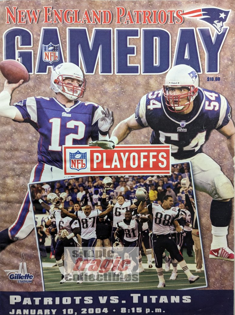 New England Patriots Gameday Magazine - January 10, 2004 Cover Art