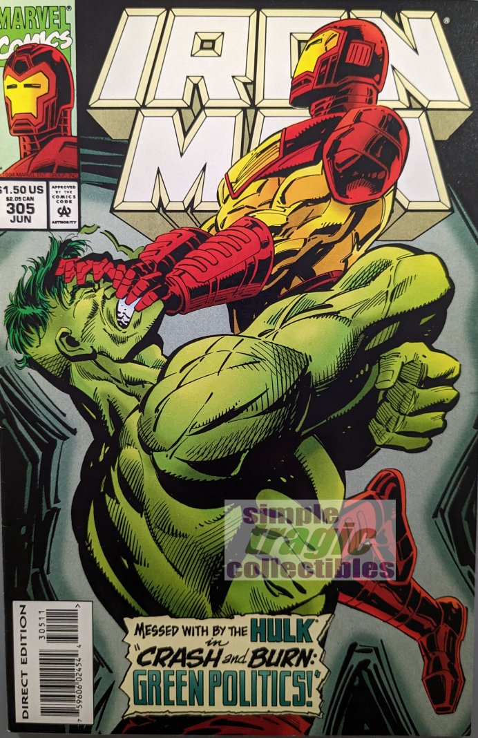 Iron Man #305 Comic Book Cover Art