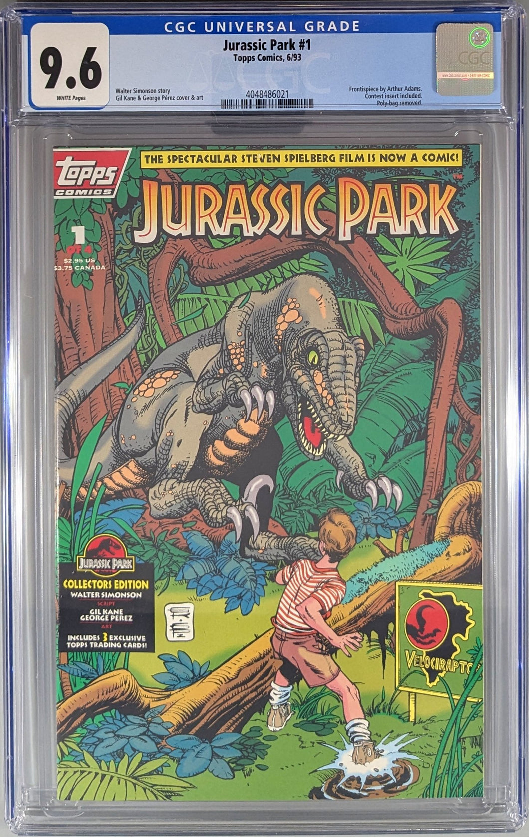 Jurassic Park (1993) #1 (of 4) CGC 9.6 Comic Book Cover Art by Gil Kane & George Perez