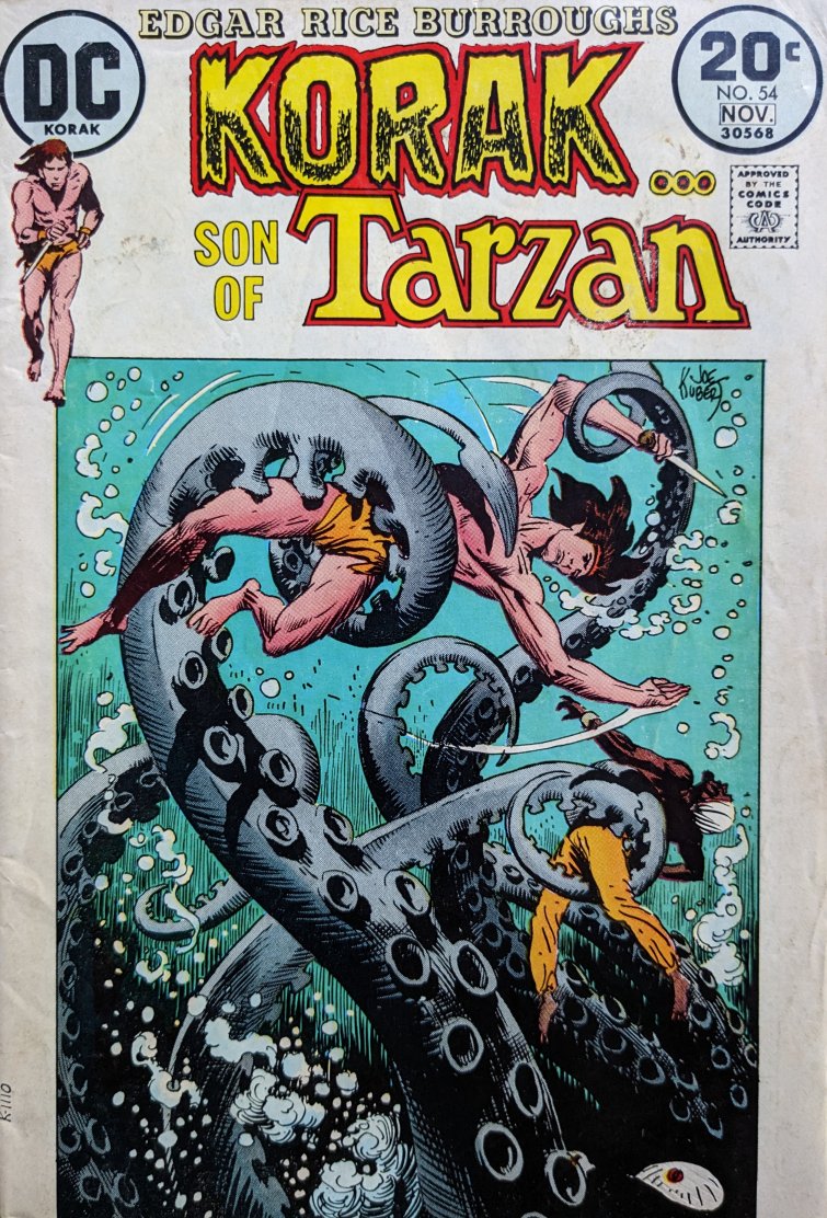 Korak, Son Of Tarzan #54 Comic Book Cover Art by Joe Kubert
