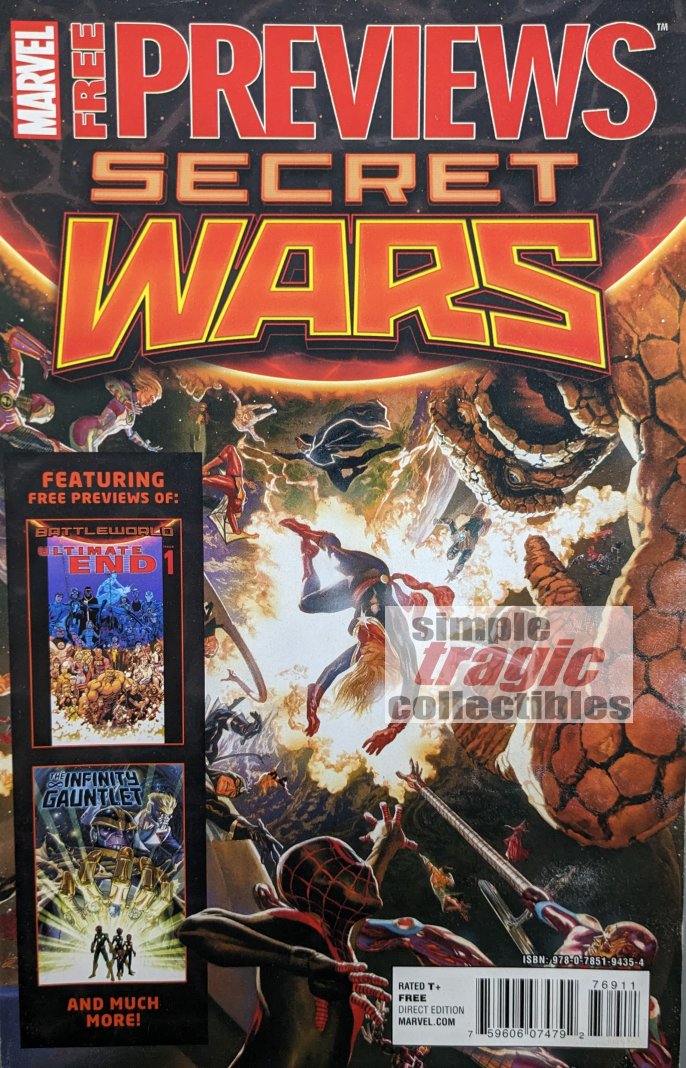 Marvel Previews Secret Wars #1 Comic Book Cover Art