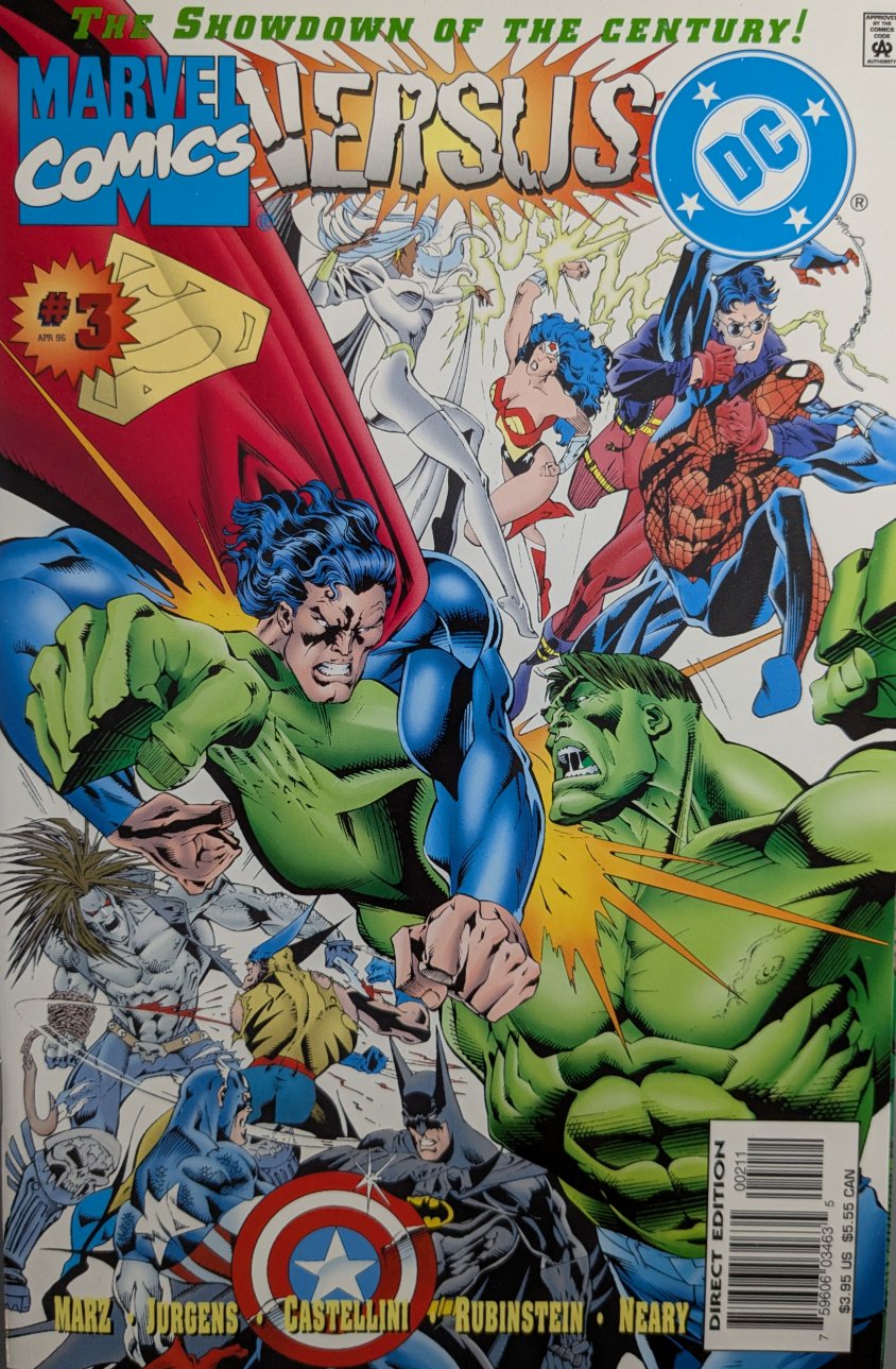 DC Versus Marvel / Marvel Versus DC #3 Comic Book Cover Art by Claudio Castellini