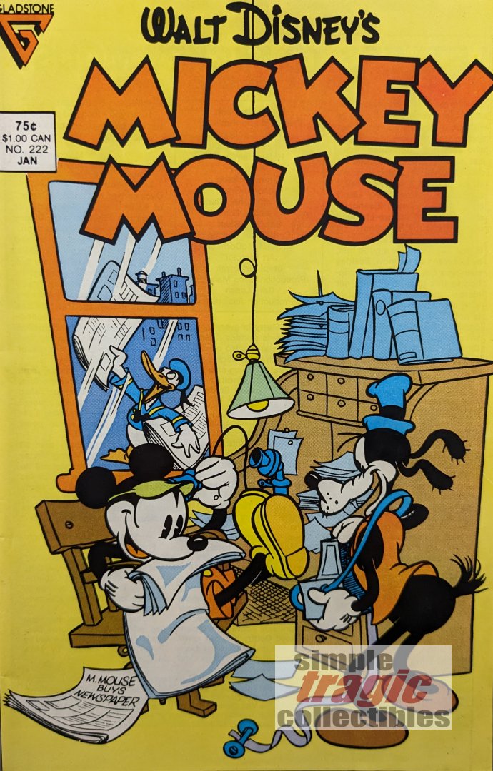 Walt Disney's Mickey Mouse #222 Comic Book Cover Art by Daan Jippes