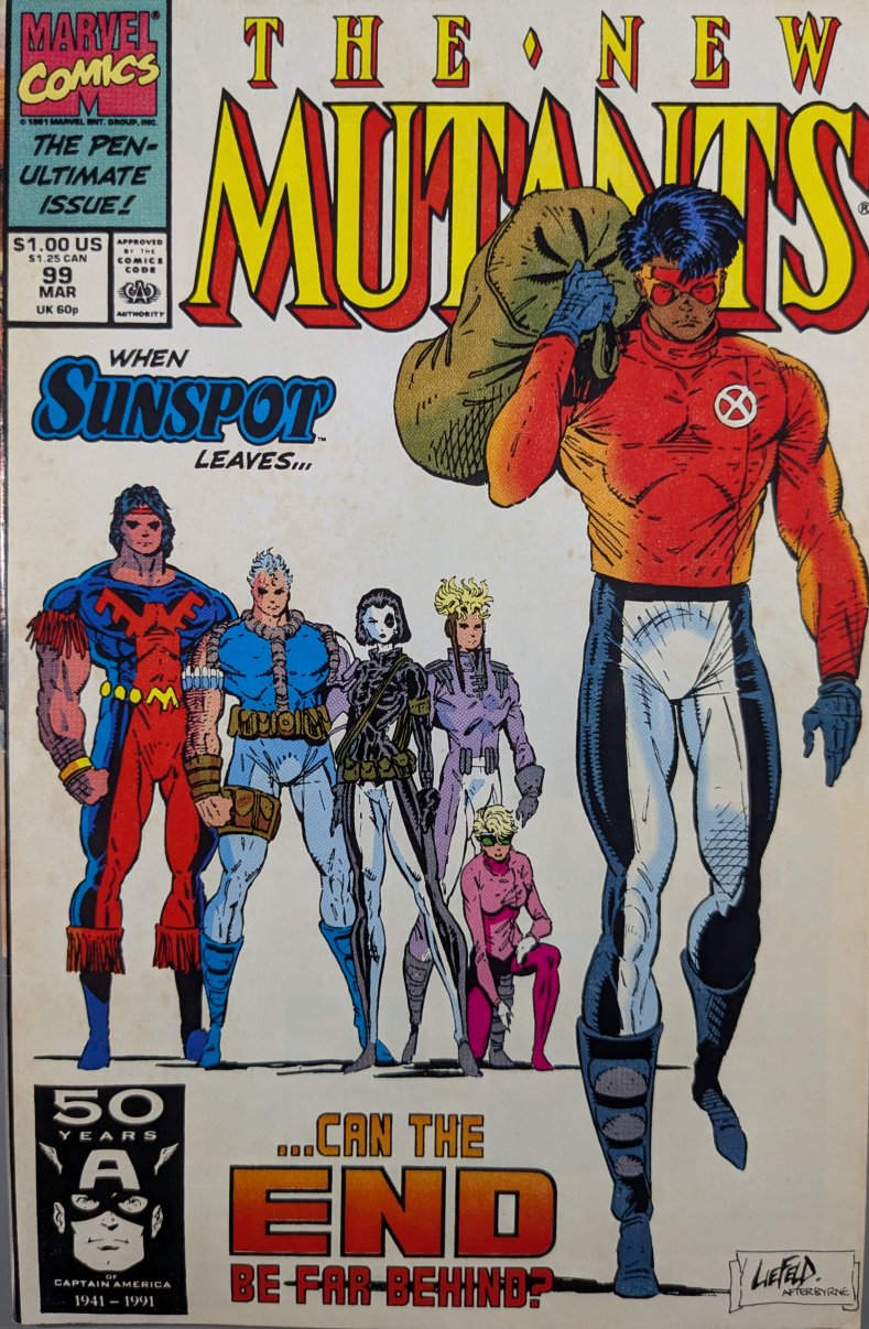 The New Mutants #99 Comic Book Cover art by Rob Liefeld