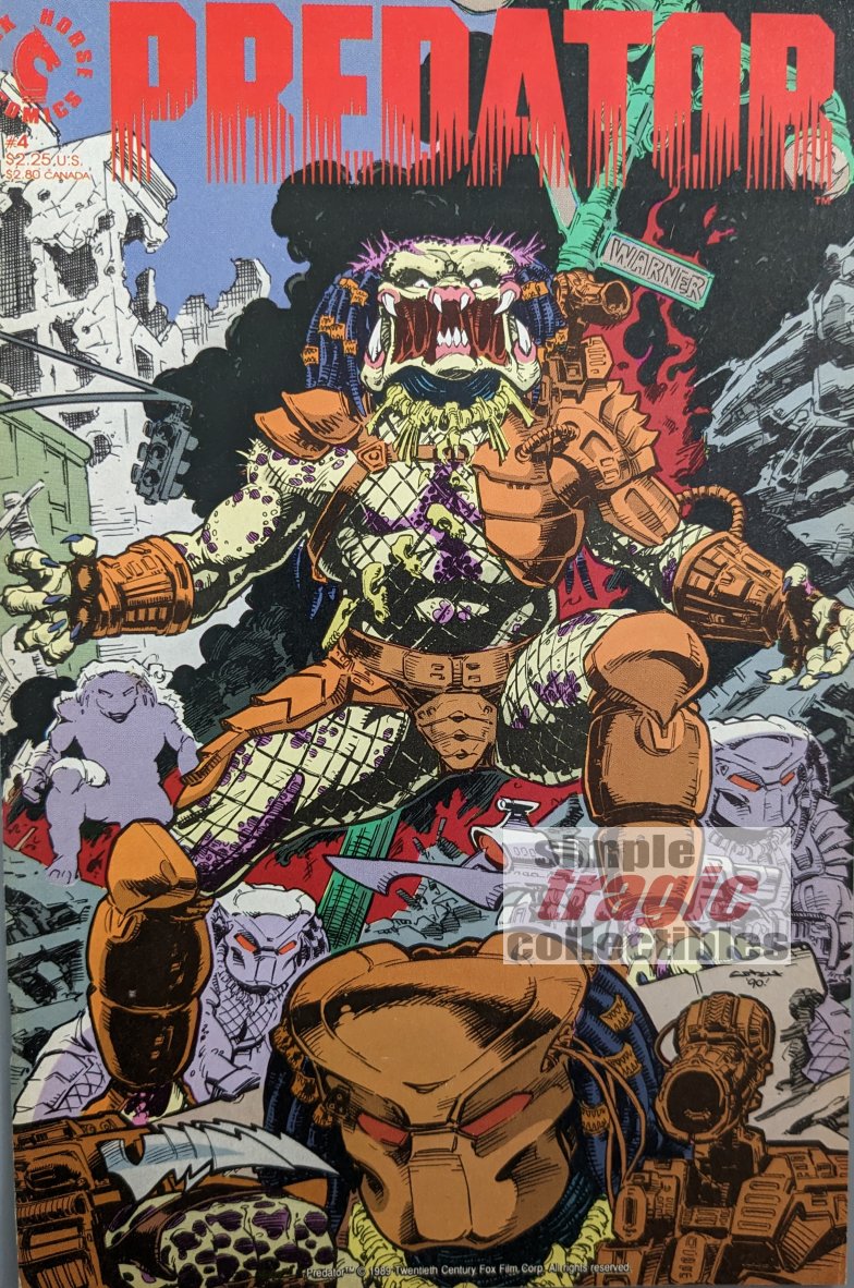 Predator #4 Comic Book Cover Art by Chris Warner