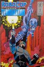 Load image into Gallery viewer, Robocop Versus The Terminator #1 Comic Book Cover Art by Walter Simonson
