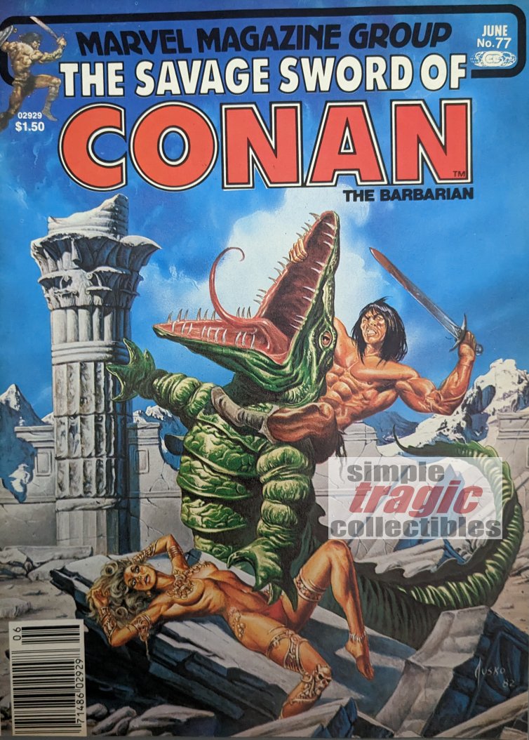 The Savage Sword Of Conan #77 Magazine Cover Art by Joe Jusko