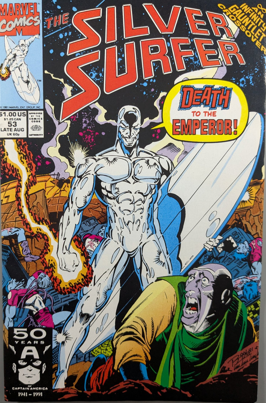 Silver Surfer #53 Comic Book Cover Art by Ron Lim