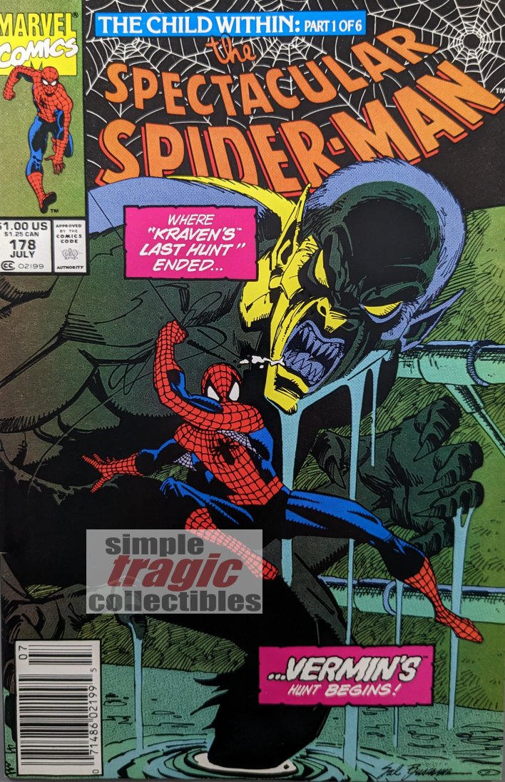 Spectacular Spider-Man #178 Comic Book Cover Art by Sal Buscema