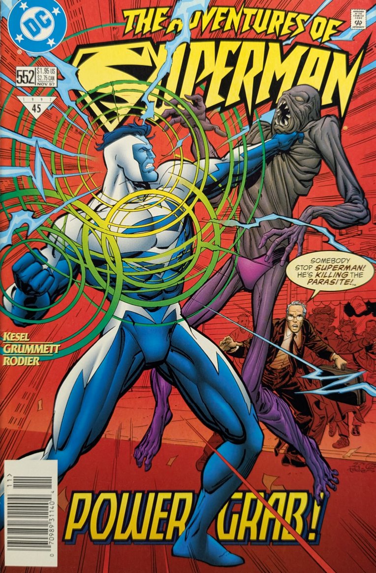 Adventures of Superman #552 Comic Book Cover Art by Tom Grummett