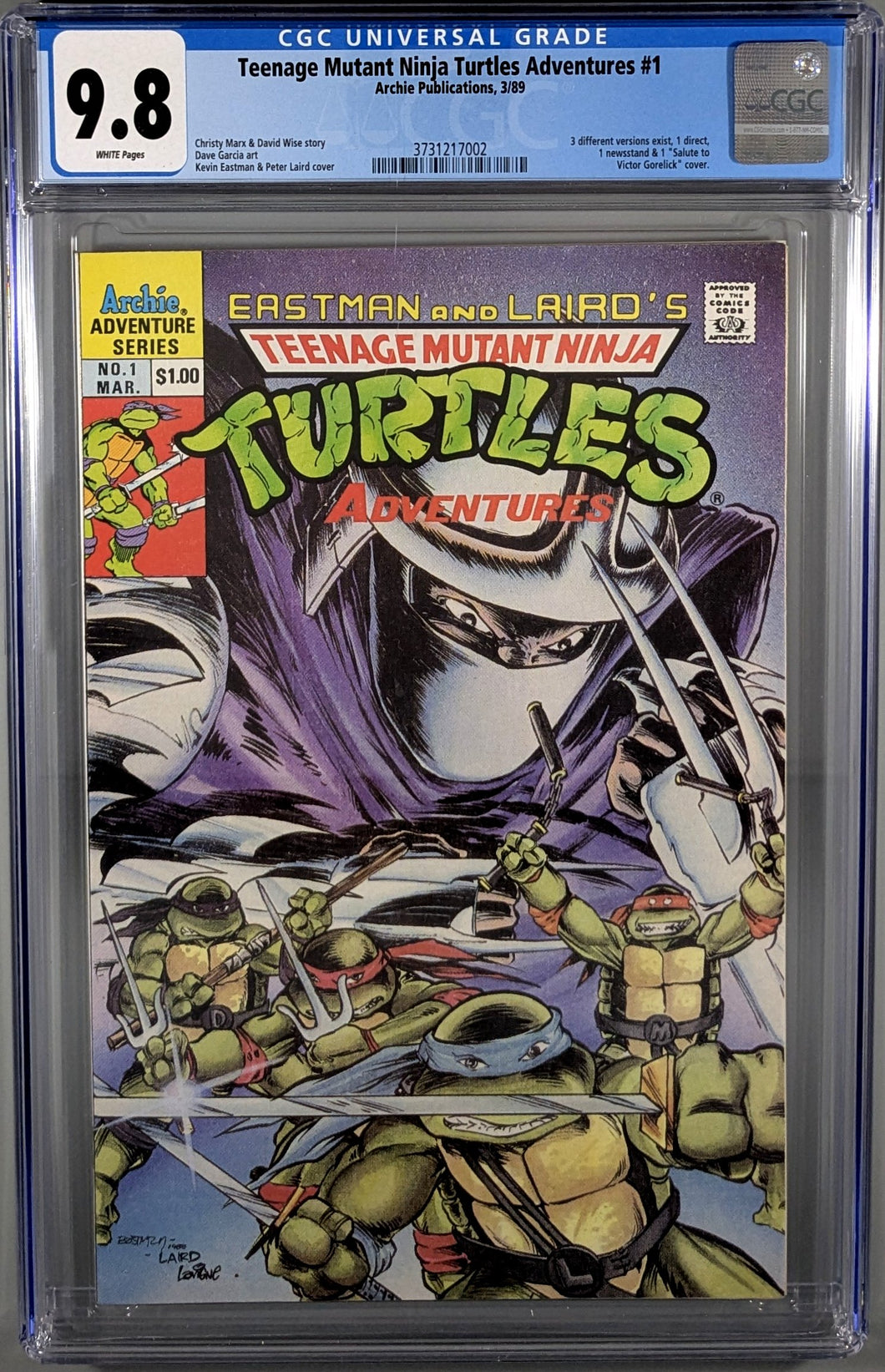 Teenage Mutant Ninja Turtles Adventures (1989) #1 CGC 9.8 FREE SHIPPING