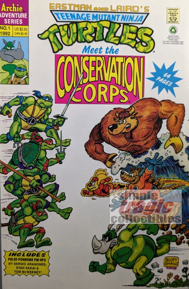 Teenage Mutant Ninja Turtles Meet The Conservation Corps #1 Comic Book Cover Art