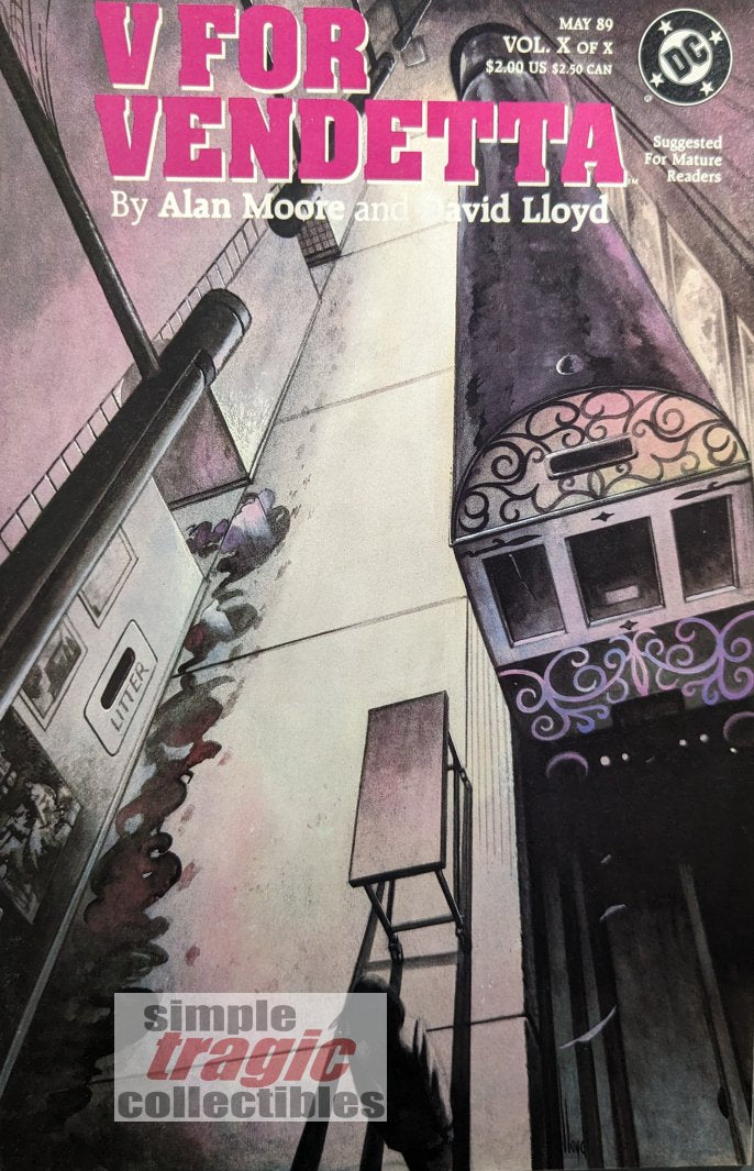 V For Vendetta #10 Comic Book Cover Art by David Lloyd