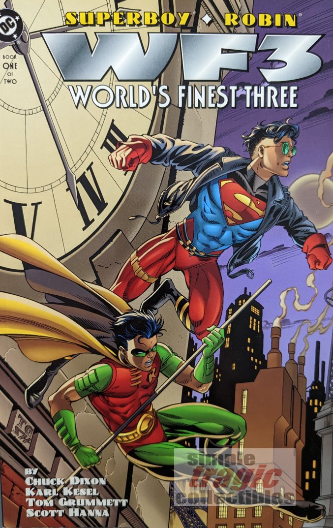 Superboy Robin World's Finest Three #1 Comic Book Cover Art
