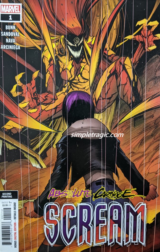 Absolute Carnage: Scream #1 2nd Printing Comic Book Cover Art by Gerardo Sandoval