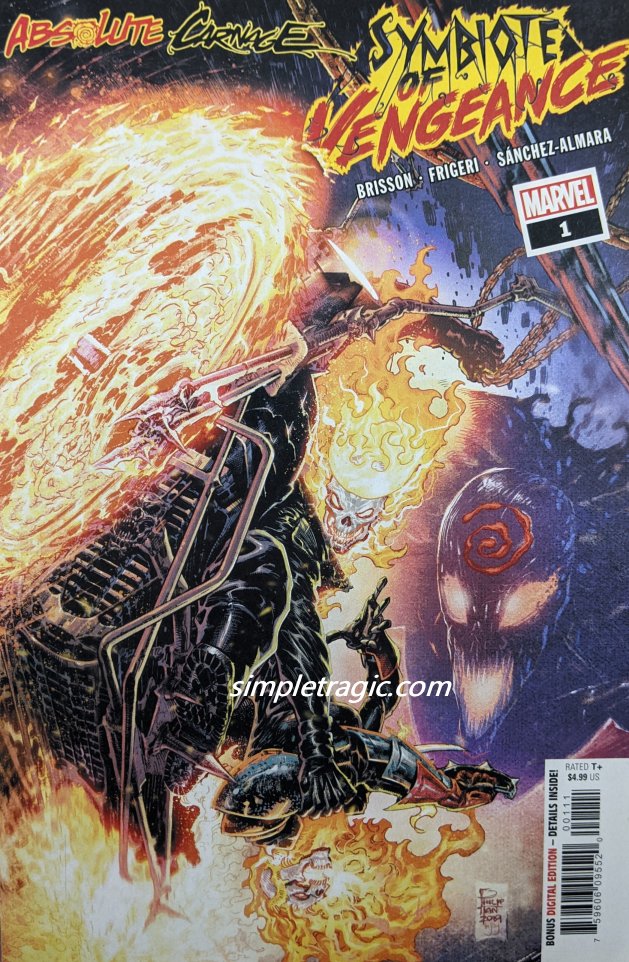 Absolute Carnage Symbiote Of Vengeance #1 Comic Book Cover Art