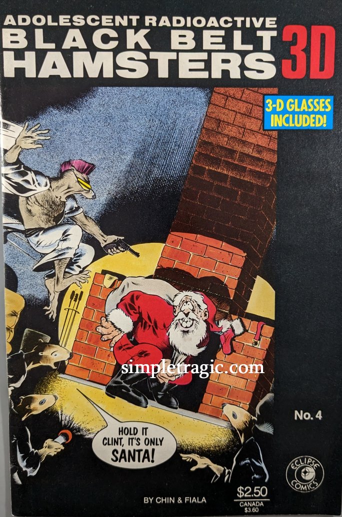 Adolescent Radioactive Blackbelt Hamsters 3-D #4 Comic Book Cover Art