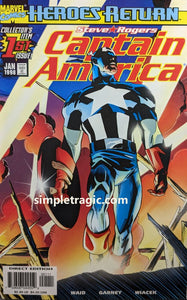 Captain America #1 1998 Comic Book Cover Art by Ron Garney