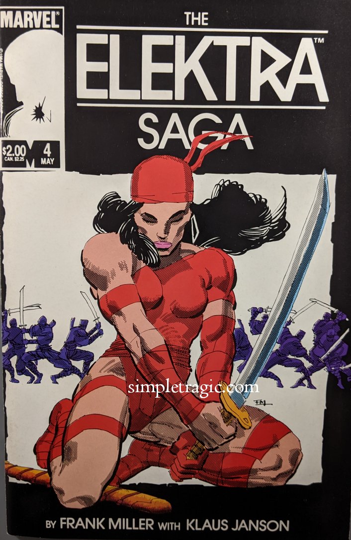 The Elektra Saga #4 Comic Book Cover Art by Frank Miller