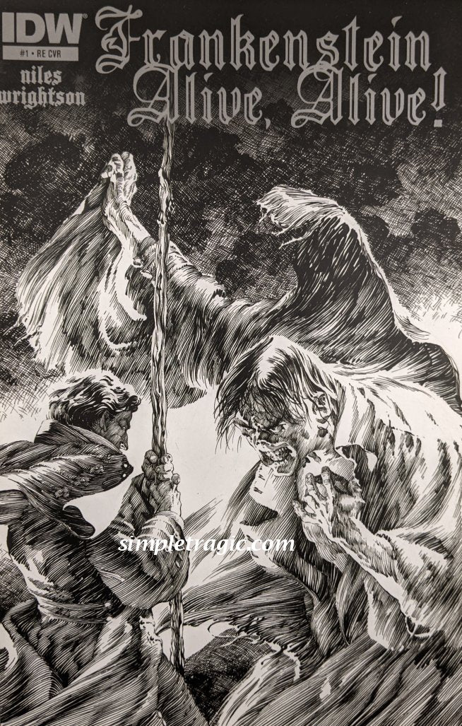 Frankenstein Alive Alive #1 Comic Book Cover Art by Bernie Wrightson