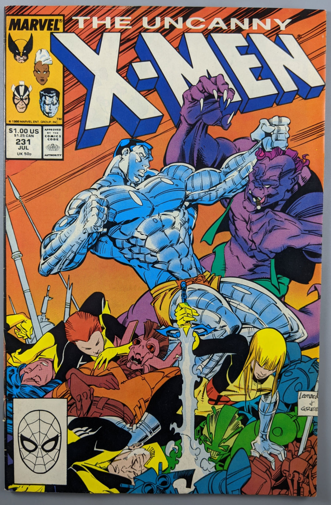Uncanny X-Men #231 Comic Book Cover Art