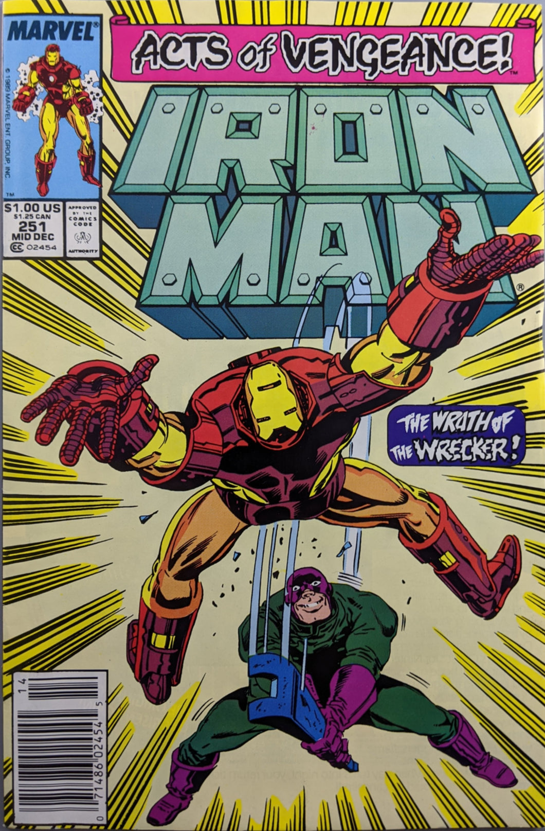 Iron Man #251 Comic Book Cover Art