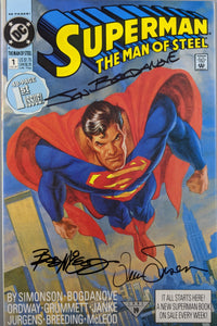 Superman: The Man of Steel (1991) #1 SIGNED x3