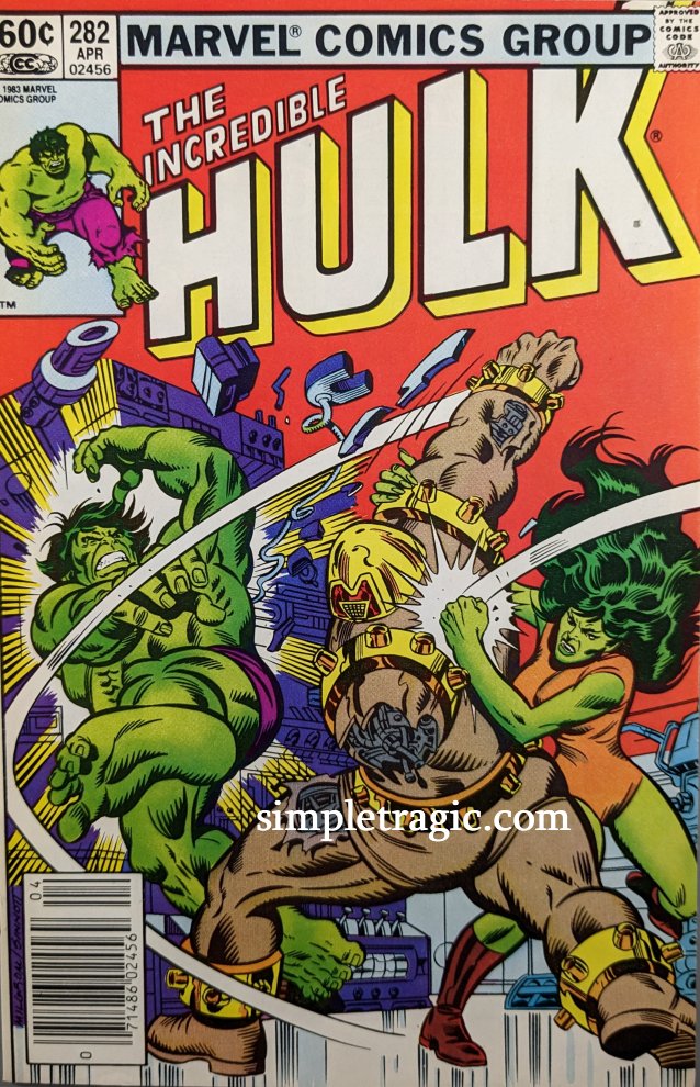 Incredible Hulk #282 Comic Book Cover Art