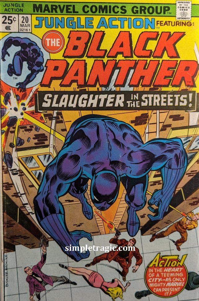 Jungle Action Featuring Black Panther #20 Comic Book Cover Art