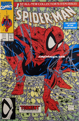 Spider-Man 1990 #1 Green Edition Comic Book Cover Art by Todd McFarlane