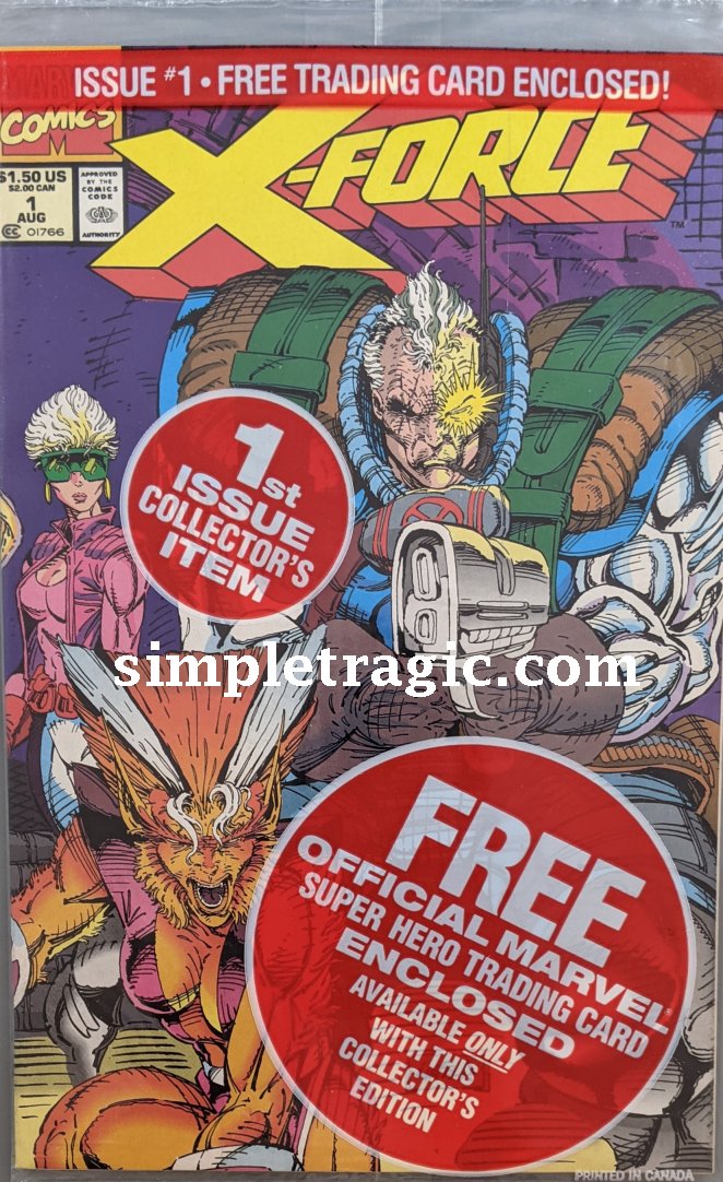 X-Force (1991) #1 Set Of 5 Sealed Complete Trading Cards