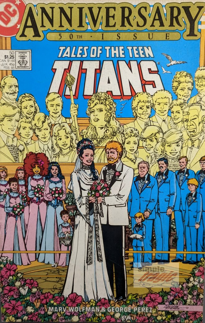 Tales Of The Teen Titans #50 Comic Book Cover Art by George Perez