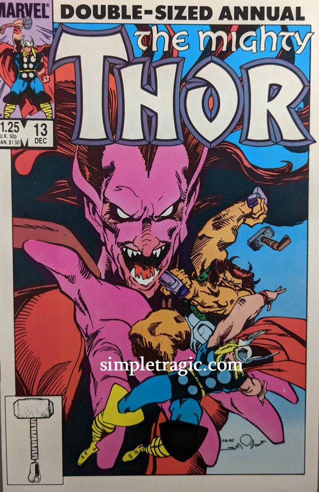 Thor Annual #13 Comic Book Cover Art by Walter Simonson